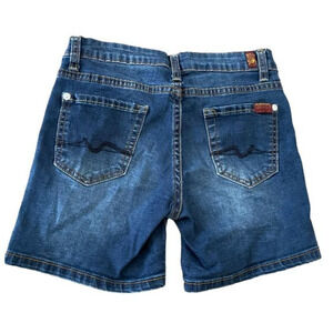 7 For All Mankind Bermuda Jean Shorts Size 10‎ Dark Wash